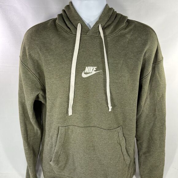 Nike Other - Nike Embroidered Center Swoosh Men's Heritage Pullover Hoodie Olive Green Large